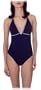 Nautica Women's Swimwear Vintage Twill 1-Piece Soft Cup Halter