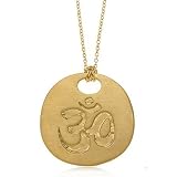 OM Medallion Necklace with 24 Karat Gold