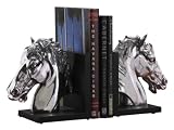 Zodax Wood and Aluminum Horse Head Bookends, Set of 2