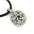 Pentagram Spinner Pewter Pendant on Thick Corded Necklace