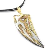 14K Vermeil 18 Dente di Squalo Murano Glass Necklace w/ 2 Extender
