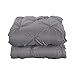 Homehug Pinch Pleat Puckering 1800TC Polyester Queen 3 Piece Comforter Set, Grey