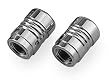 SHOW CHROME VALVE STEM COVERS - RIBBED