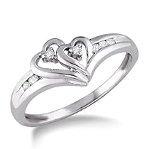 .07 ct tw Diamond Heart Promise Ring