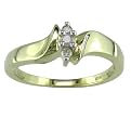 10K 3 Stone Diamond RIng In Yellow Gold
