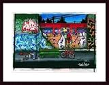 Bus II nuit by BUTCH & PEA 27.50X19.75 Framed with Black Wood Frame
