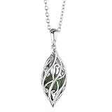 Ze Sterling Silver Caged Malachite Bead Pendant. 22 Cable Chain.