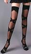Mesh Thigh Hi Stocking Criss Cross Lace Design Hosiery
