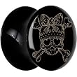 13mm -Black Acrylic Skull Bow And Crossbones Saddle Plug
