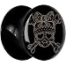13mm -Black Acrylic Skull Bow And Crossbones Saddle Plug
