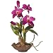 Mini Silk Cattleya Orchid Flower Arrangement - Hand Painted Flowers!