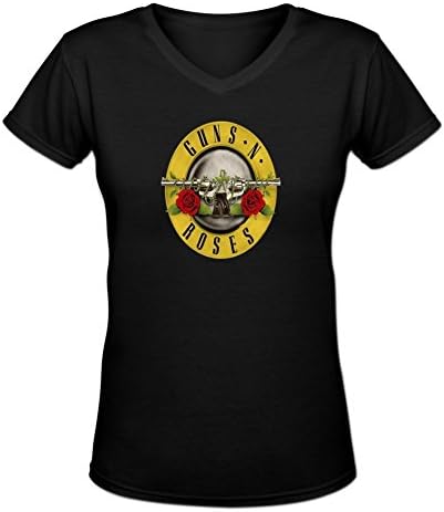 Women's Guns N' Roses Cotton V-neck T-shirt L Black