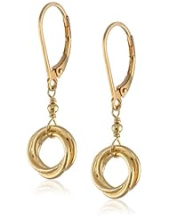Gold Plated Sterling Silver Love Knot Drop Earrings
