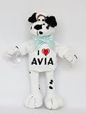 Plush Stuffed Dalmatian Dog toy with I Love Avia