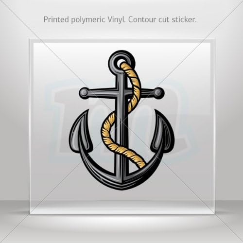 Decal Stickers Anchor car Boat Vehicle ATV jet-ski Garage door 6 X 4.5 Inches Vinyl color print 0600 XZE52