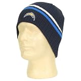 NFL 2-Stripe Ribbed Knit Winter Hat / Beanie - San Diego Chargers