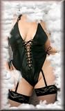 Sexy y2Diva Lace Up Leather Teddy With Collar in Queen Plus Size 1X, 2X or 3X