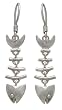 Earrings, 'Fish Bones' 0.4" W 2" L