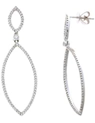 0.62CTW 18K White Gold Genuine Diamond Dangling Earrings