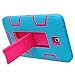 Galaxy Tab 4 7.0 Case, E LV High Impact Resistant Full-body Protection Hybrid Armor Defender Case Convertible Built in Stand for Samsung Galaxy Tab 4 7 with 1 Black Stylus - TURQUOISE / HOT PINK