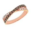 14K Rose Gold Brown and White Diamond Ring