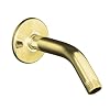 KOHLER K-7395-PB Showerarm and Flange, 5-3/8-Inch Long, Vibrant Polished Brass