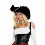 Black Pirate Hat with Gold Trim