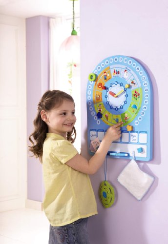 Imagen 2 de Haba 8492 - Reloj de aprendizaje magnéticos, color azul