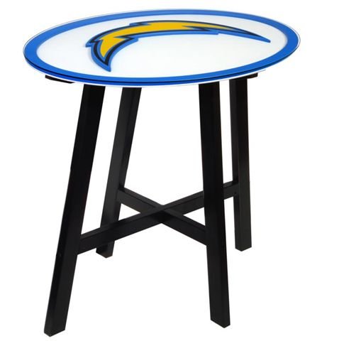 San Diego Chargers Wooden Pub Table With Glass Top