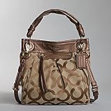 NEW AUTHENTIC COACH PARKER OP ART CONVERTIBLE HIPPIE BAG (Khaki/Bronze)