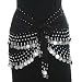 BLACK & SILVER DANGLING COINS BELLY HIP DANCE WRAP BELT