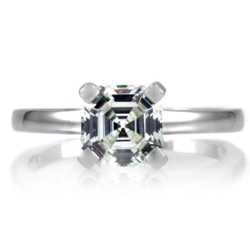 Detty's 1.5 CT Asscher Cut CZ Solitaire Ring