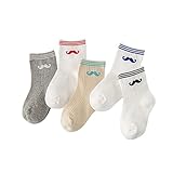 5組のベビーボーイズの女の子の口髭様パターンの乗組員の靴下の床のソックス4-6 歳