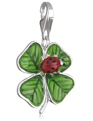 VINANI brand Germany 925 Sterling Silver Charm Pendant Ladybug Clover Leaf HKM