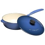 Le Creuset Enameled Cast-Iron 2-1/4-Quart Saucier Pan, Cobalt Blue