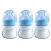 3-Pack 4 oz. Nurtria Wideneck Bottles, BPA Free, Boy Colors
