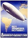 Graf Zeppelin, Hamburg to Amerika, c.1937 Giclee Poster Print, 18x24