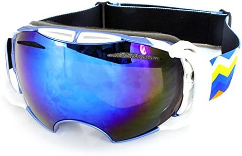 Pro Ski Snow Goggle with Mirrored Lens Anti-Fog UV Protection Detachable Wide Spherical Goggle Lens Panlees Blue