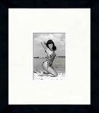 Bettie Page - Beach Kneeling - Framed 5 x 7 Photograph