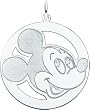 Sterling Silver Disney Mickey Mouse Round Charm