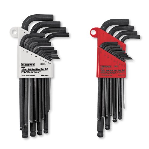 Craftsman 9-46274 Standard and Metric Ball End Hex Key Sets 26-Piece