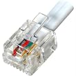 Steren 4-Conductor 100' Modular Line With Ends - White