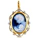 14K Yellow Gold New Arrival Oval Cameo Pendant with Diamond Accented Frame