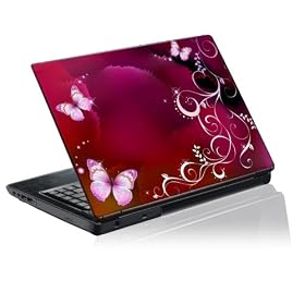 17 inch Taylorhe laptop skin protective decal beautiful pink butterfly scene photoshop