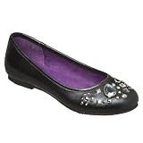 Girls' Xhilaration® Glanda Jeweled Heart Ballet Flats - Black