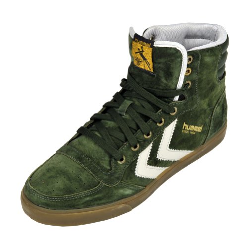 Hummel Men's Stadil High Top Sneaker Shoe In Olive Green Suede product image