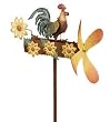Round About Rooster Metal Whirligig Wind Spinner