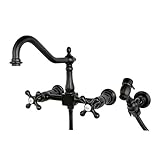 Kingston Brass KS1245AXBS Wall Mount Kitchen Faucet with Brass Sprayer, Oil Rubbed Bronze by Kingsto