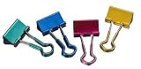 Officemate Easy Grip Medium Binder Clips, Assorted Metallic Colors, 6 Packs of 12 Clips Each (31054)