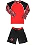 Pipeline UV Sun Protective Boys 2 Piece Set: Long Sleeve Shirt(Rashguard) & Board Shorts(UPF 50+)